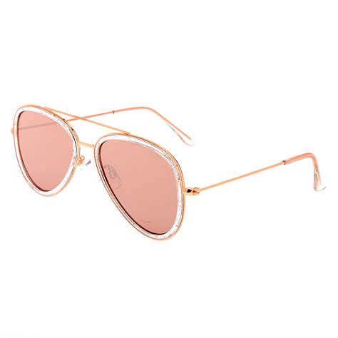 rose gold aviator sunglasses women